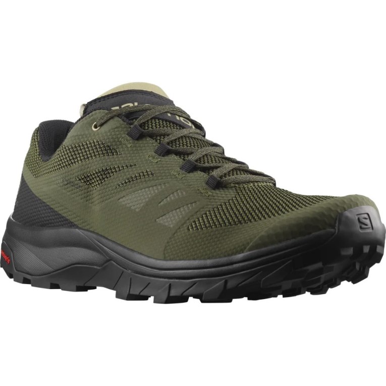 Tenis Senderismo Salomon Outline GTX Hombre Verde Oliva | MX CBWA249